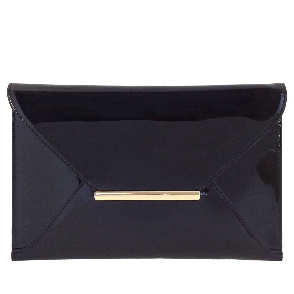 3426 Faux Patent Leather Envelope Candy Clutch Bag with Gold Hardware